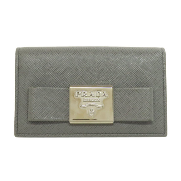 Prada Fiocco Business Card Holder/Card Case Saffiano Women's - Picture 1 of 10